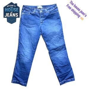 Scene Blue Straight Leg Jeans Women’s Size 42  Mid Rise  Dolphin Logo Casual Fit